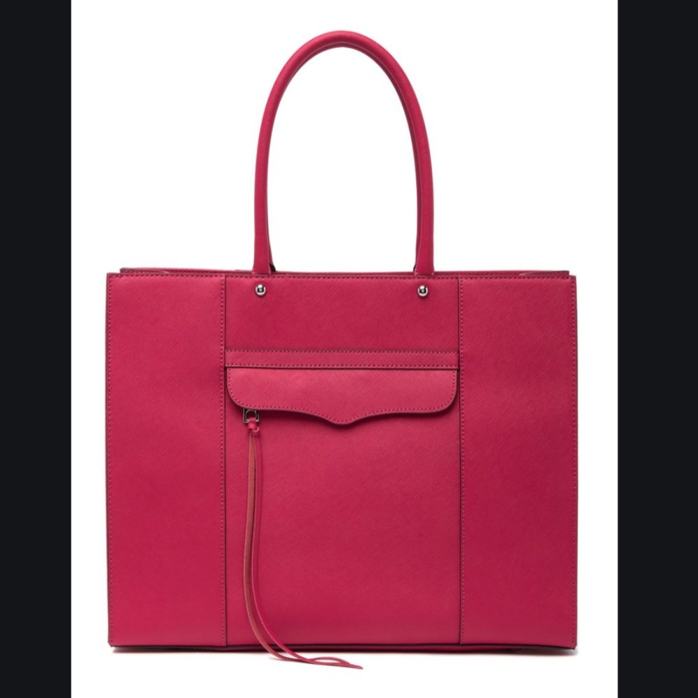 Rebecca Minkoff Fuchsia Leather Tote with Tassel Zip Pull